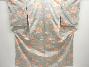 花模様織り出し手織り紬着物